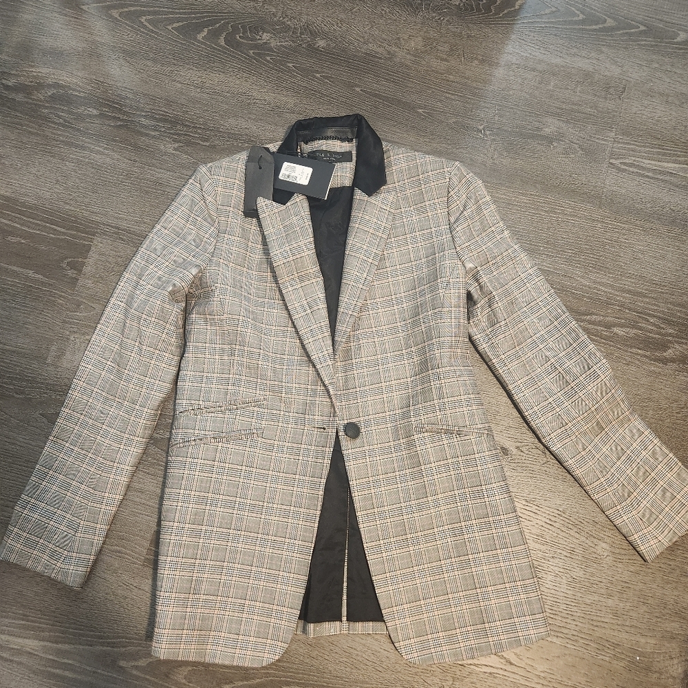 Plaid Blazer with Black Lining